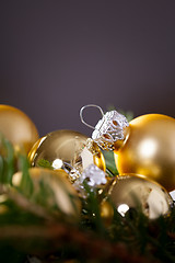 Image showing Golden Christmas decoration background