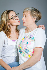 Image showing Loving grandmother and granddaughter