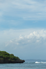 Image showing Beautiful tropical beach with lush vegetation