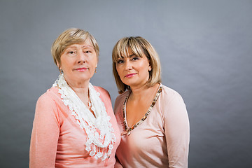 Image showing Senior lady with her middle-aged daughter