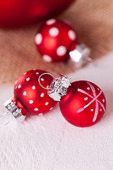 Image showing Red themed Christmas background