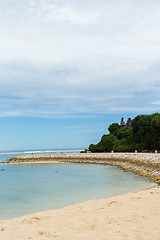 Image showing Beautiful tropical beach with lush vegetation