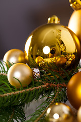 Image showing Golden Christmas decoration background