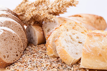 Image showing fresh tasty mixed bread slice bakery loaf