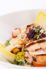 Image showing tasty fresh caesar salad with grilled chicken and parmesan 