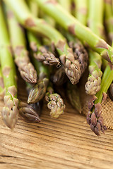 Image showing Fresh healthy green asparagus spears