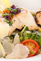 Image showing tasty fresh caesar salad with grilled chicken and parmesan 