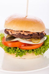 Image showing Cheeseburger with cole slaw 