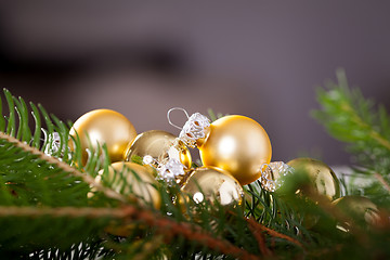 Image showing Golden Christmas decoration background