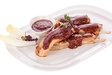 Image showing Delicious grilled pork ribs