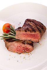 Image showing Succulent medium rare beef steak