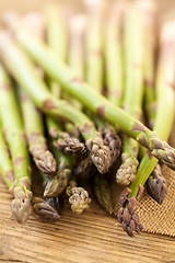 Image showing Fresh healthy green asparagus spears