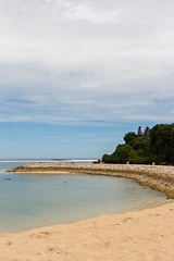 Image showing Beautiful tropical beach with lush vegetation