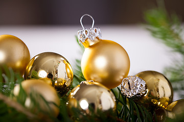 Image showing Golden Christmas decoration background