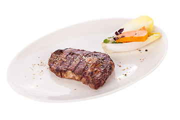 Image showing Grilled beef steak with seasoning