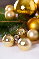 Image showing Golden Christmas decoration background