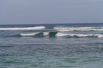 Image showing Beautiful tropical beach with lush vegetation