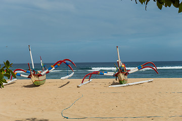 Image showing Beautiful tropical beach with lush vegetation