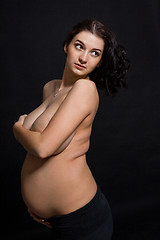 Image showing Pregnant woman posing nude