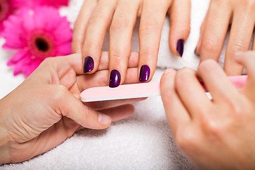 Image showing manicure making in beauty spa salon