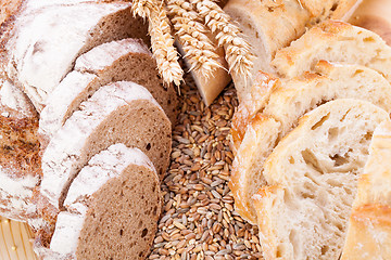 Image showing fresh tasty mixed bread slice bakery loaf