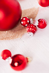 Image showing Red themed Christmas background