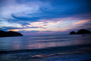 Image showing Beautiful tropical beach with lush vegetation