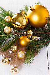 Image showing Golden Christmas decoration background