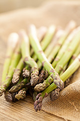 Image showing Fresh healthy green asparagus spears