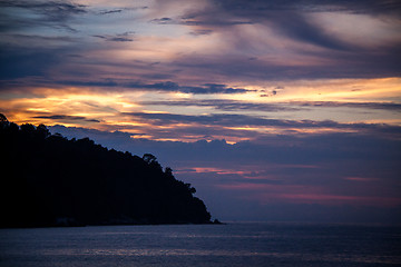 Image showing Beautiful tropical beach with lush vegetation