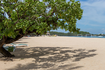 Image showing Beautiful tropical beach with lush vegetation