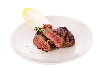 Image showing Succulent medium rare beef steak