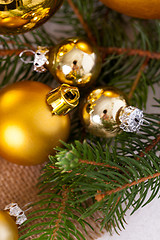 Image showing Golden Christmas decoration background