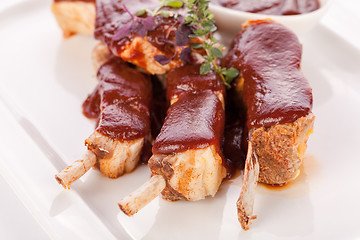 Image showing Delicious grilled pork ribs