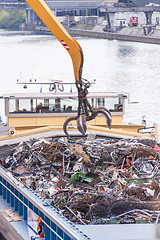 Image showing Barge being loaded or offloaded