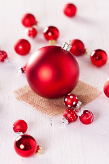 Image showing Red themed Christmas background