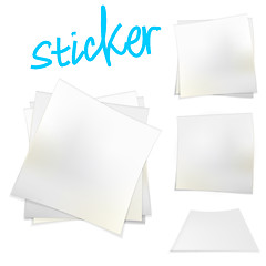 Image showing Vector illustration of white stickers