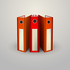 Image showing Vector illustration of red folders