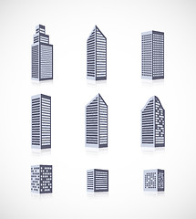 Image showing Set of buildings icons