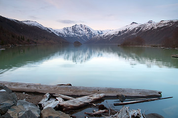 Image showing Turquoise Looking Coldwater Lake Cascade Mountains Washington St