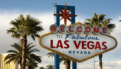 Image showing Welcome to Las Vegas Nevada Skyline City Limit Street Sign