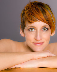 Image showing Shining Redhead Female Beauty Head Shot Portrait