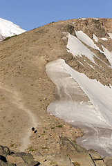 Image showing Mt. Rainier National Park and Hiker Walking Trail