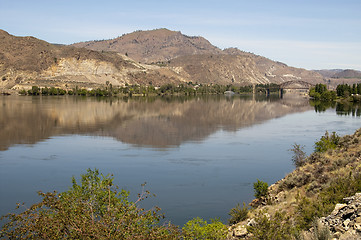 Image showing Columbia River Basin Lush Farmland River's Edge Washington State