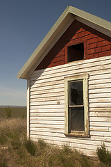 Image showing Abandoned Farm House Ghost Homestead Remains Agricultural Field