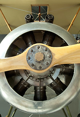 Image showing Sopwith Camel BiPlane Propellor and Nose Cone Museum Setting