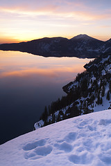 Image showing Sunrise Crater Lake Caldera National Park Oregon Western USA