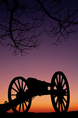 Image showing A Primitive Wheeled Gun Cannon at Gettysburg National Monument P