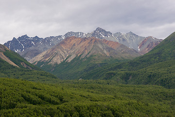 Image showing Lush Landscape Alaskan Mountain Range