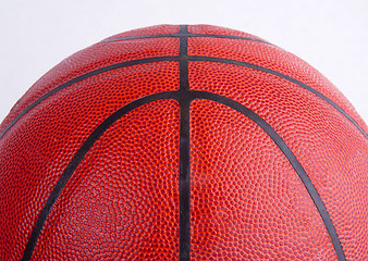 Image showing Basketball Close up Partial View Isolated on White Pebbled Patte